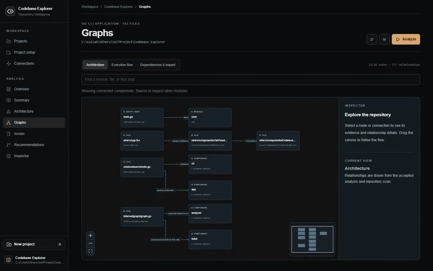 Codebase Explorer interface preview