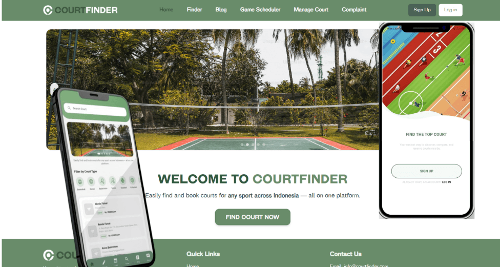 Court Finder interface preview